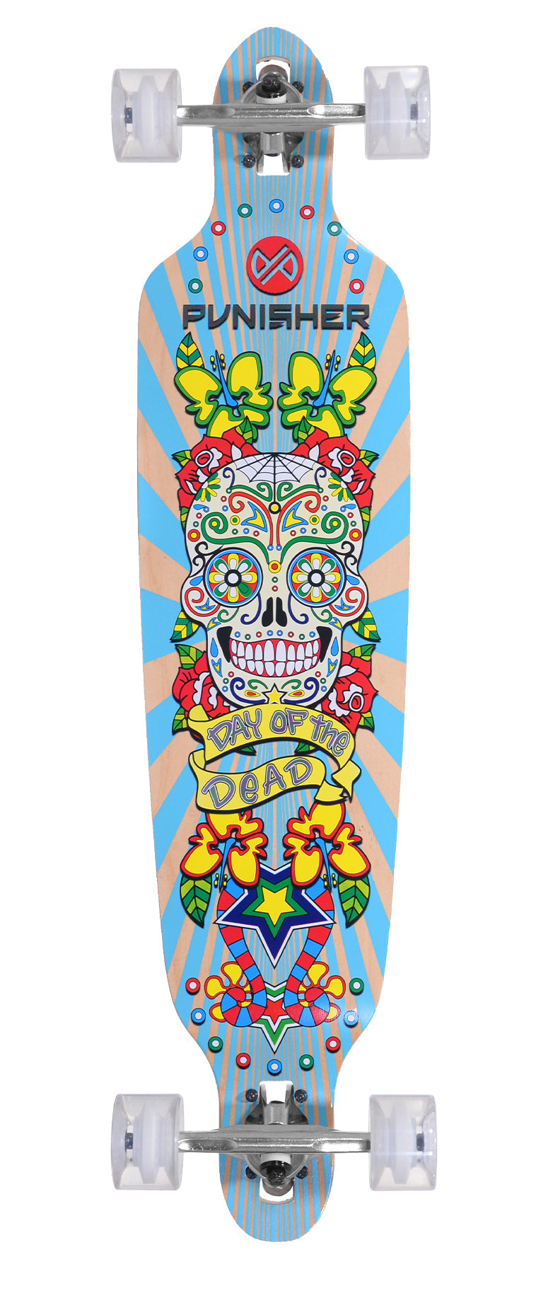 PUNISHER® SKATEBOARDS | LONGBOARD SERIES | DAY OF THE DEAD COMPLETE SKATEBOARD